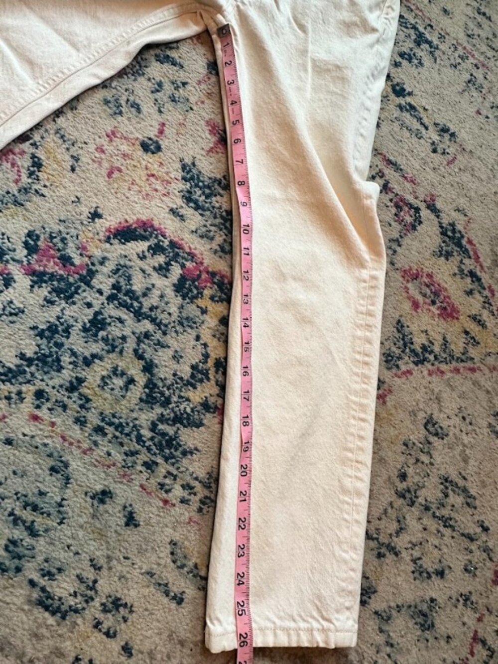Everlane 100% Organic Cotton Cream Color Rigid Slouch Straight Leg Jean- sz 23 - Picture 6 of 9